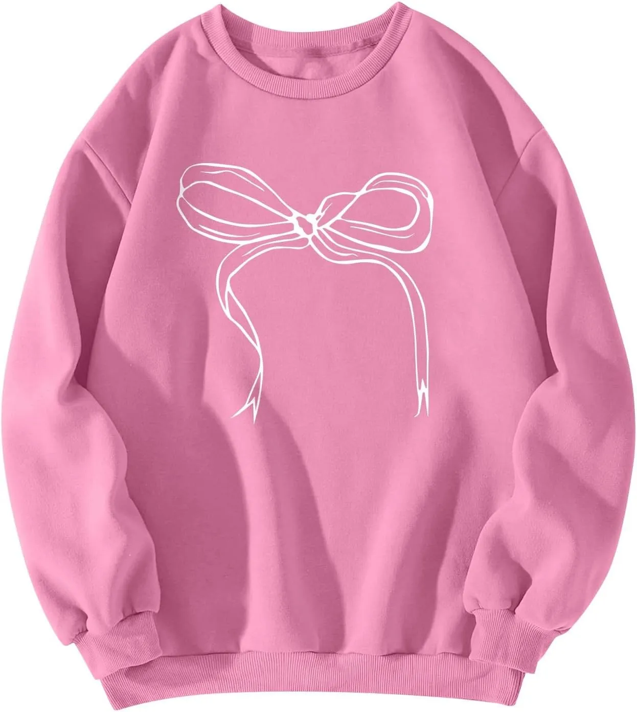 Valentines Sweatshirts for Women Crewneck Comfy Cute Oversized Sweatshirt Baggy Drop Shoulder Cotton Fleece Pullover