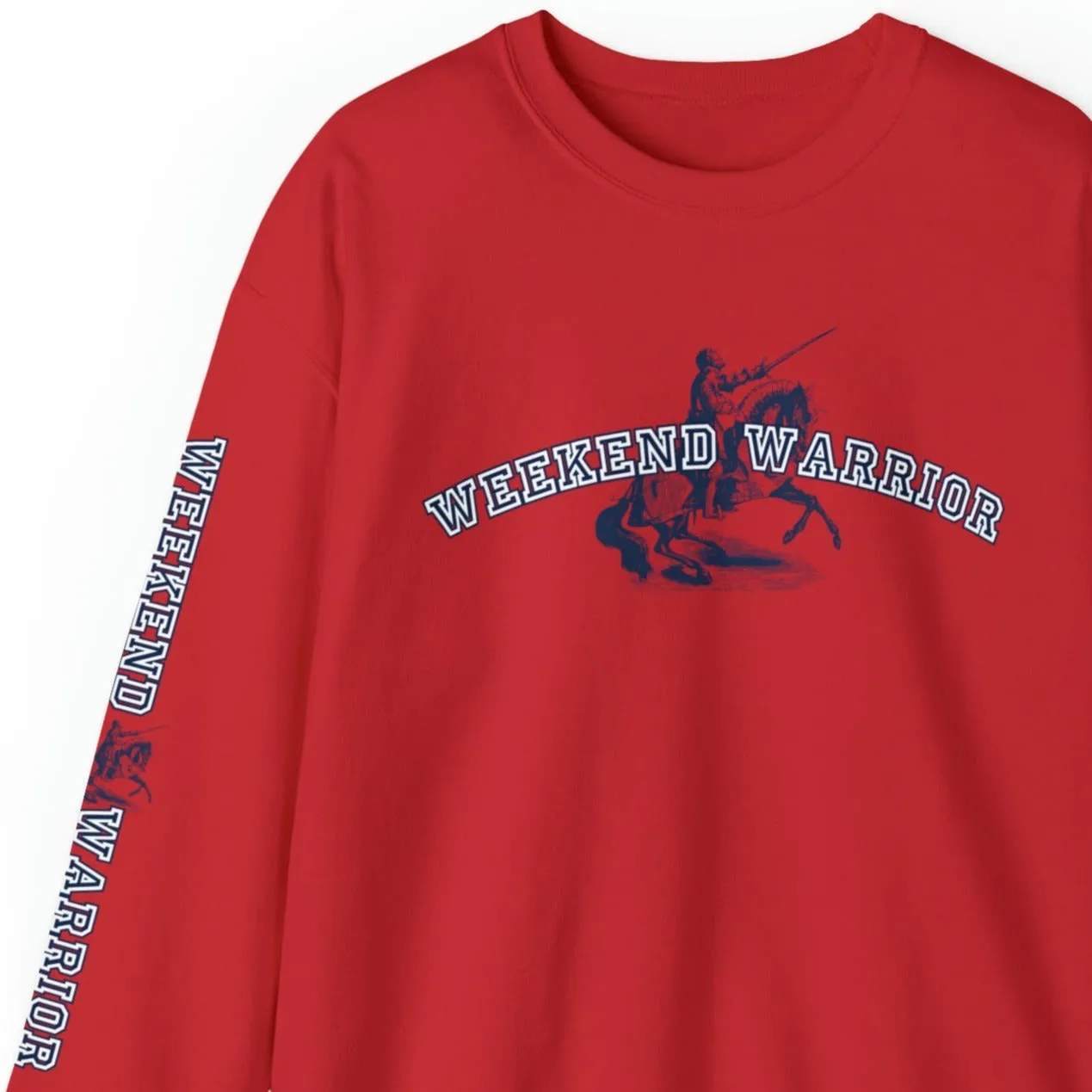 Weekend Warrior Horse Men's Sweatshirt: Stylish Sleeve Detail for Active Days
