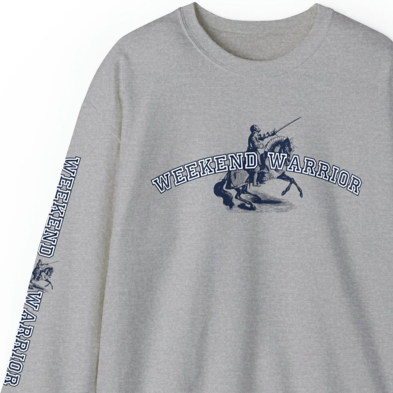 Weekend Warrior Horse Men's Sweatshirt: Stylish Sleeve Detail for Active Days