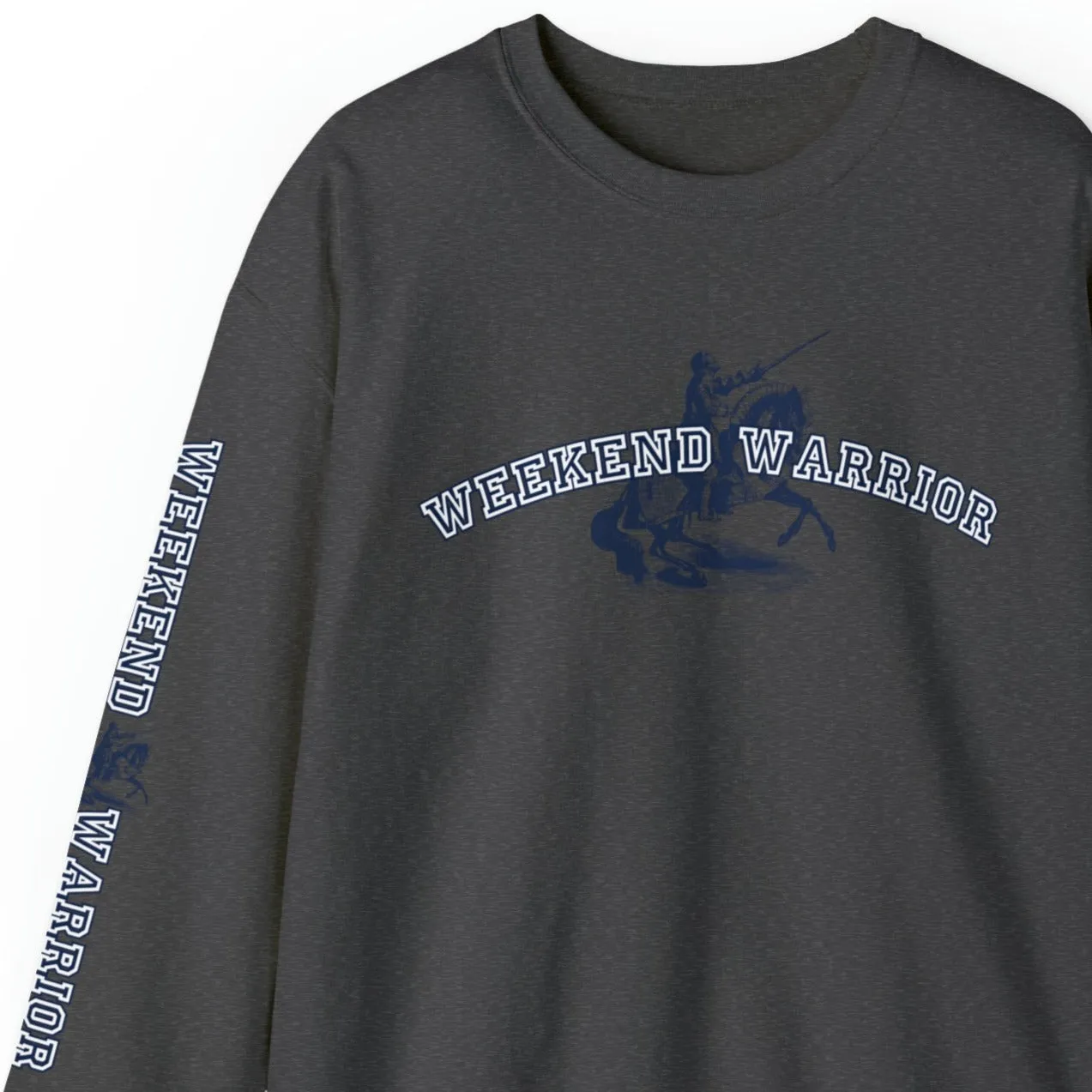Weekend Warrior Horse Men's Sweatshirt: Stylish Sleeve Detail for Active Days