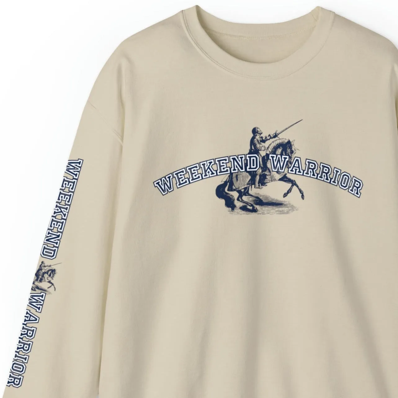 Weekend Warrior Horse Men's Sweatshirt: Stylish Sleeve Detail for Active Days