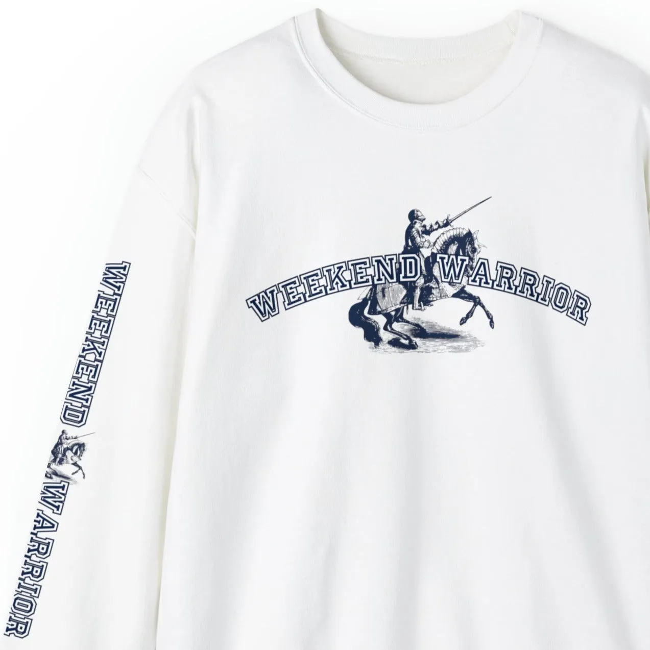 Weekend Warrior Horse Men's Sweatshirt: Stylish Sleeve Detail for Active Days