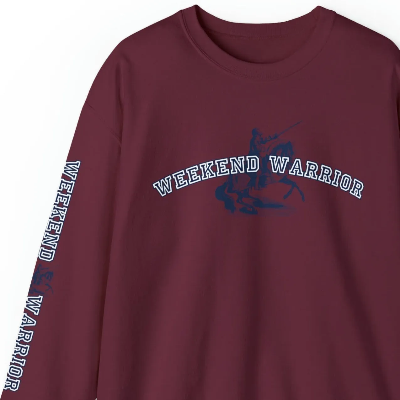 Weekend Warrior Horse Men's Sweatshirt: Stylish Sleeve Detail for Active Days