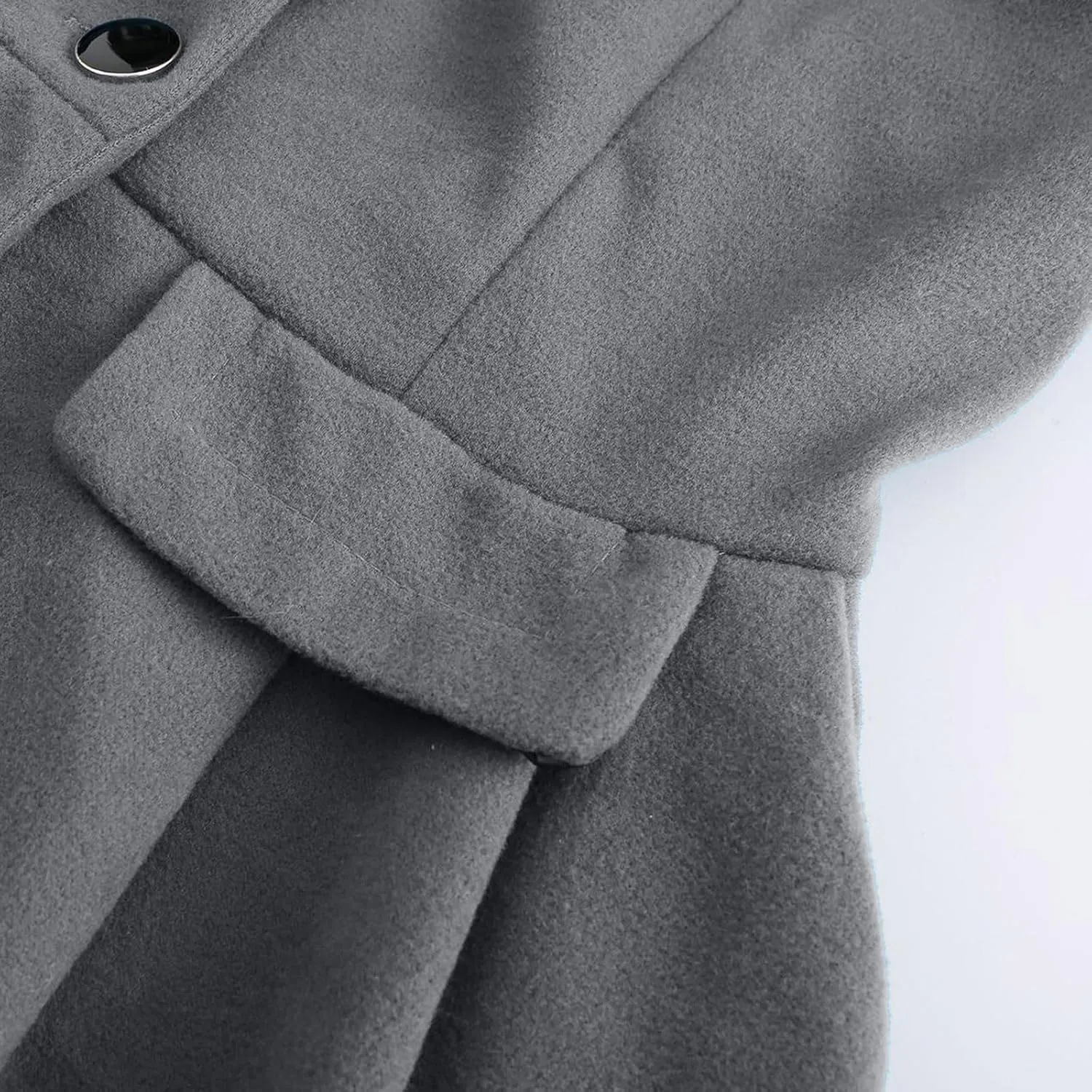 Winter Coats for Women Casual Doubel-Breasted Wool Blend Dress Coats Long Sleeve Warm Faux Fur Collar Pea Coats