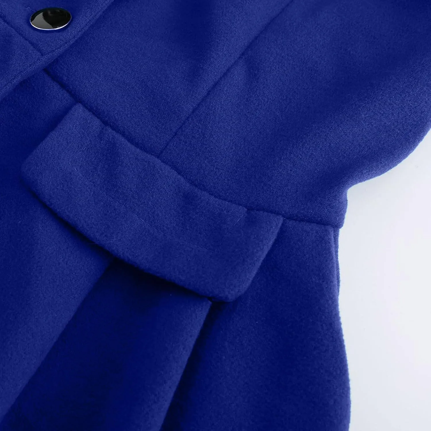 Winter Coats for Women Casual Doubel-Breasted Wool Blend Dress Coats Long Sleeve Warm Faux Fur Collar Pea Coats