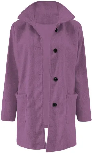 Winter Coats For Women Casual Trendy Overcoat Loose Warm Wool Blend Stand Collar Coat