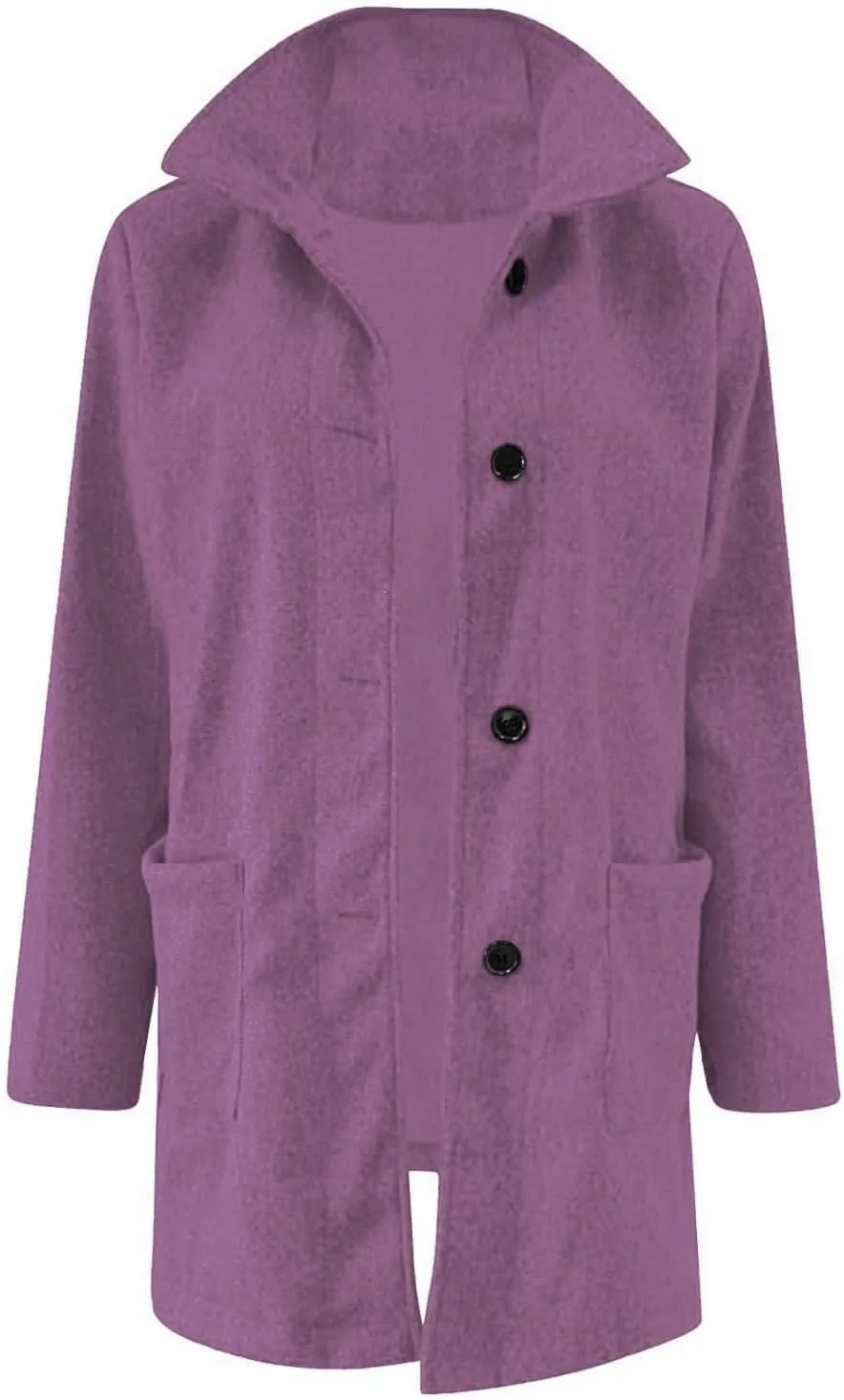 Winter Coats For Women Casual Trendy Overcoat Loose Warm Wool Blend Stand Collar Coat