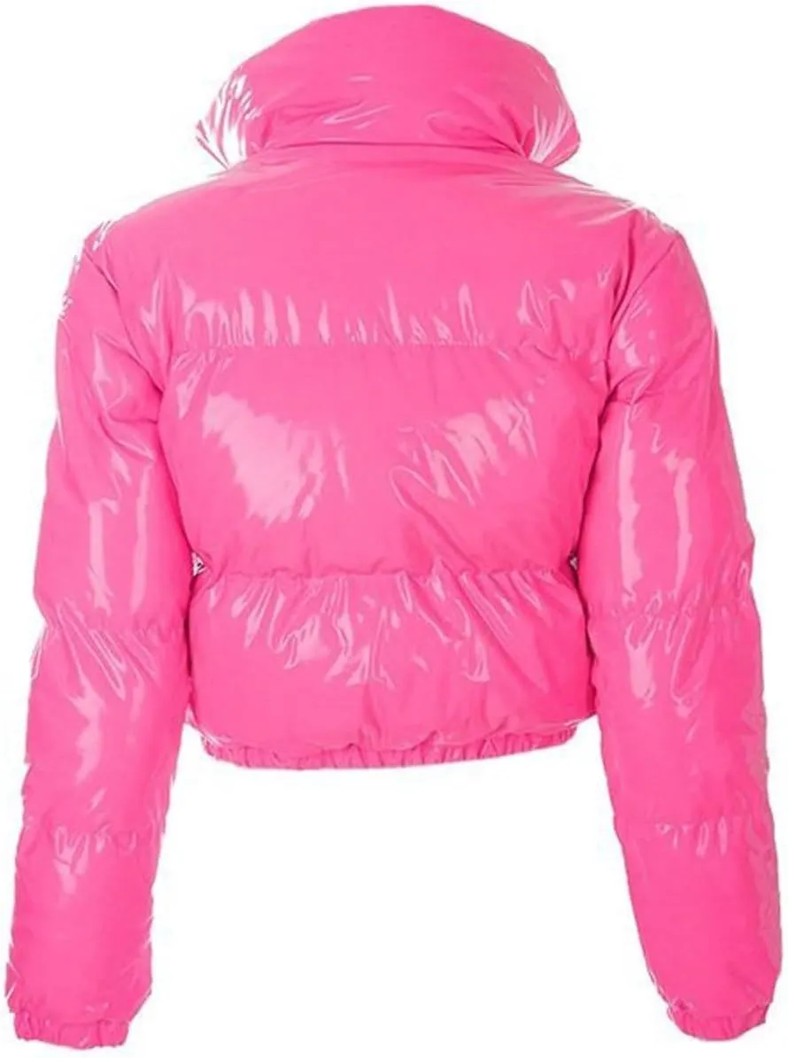 Winter Coats for Women Fashion Cropped Solid Puffer Jacket Thicken Warm Long Sleeve Padded Coat 2024 Quilted Outwear