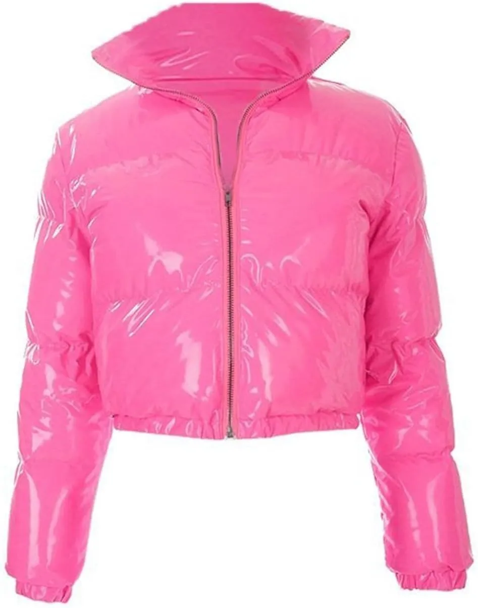 Winter Coats for Women Fashion Cropped Solid Puffer Jacket Thicken Warm Long Sleeve Padded Coat 2024 Quilted Outwear