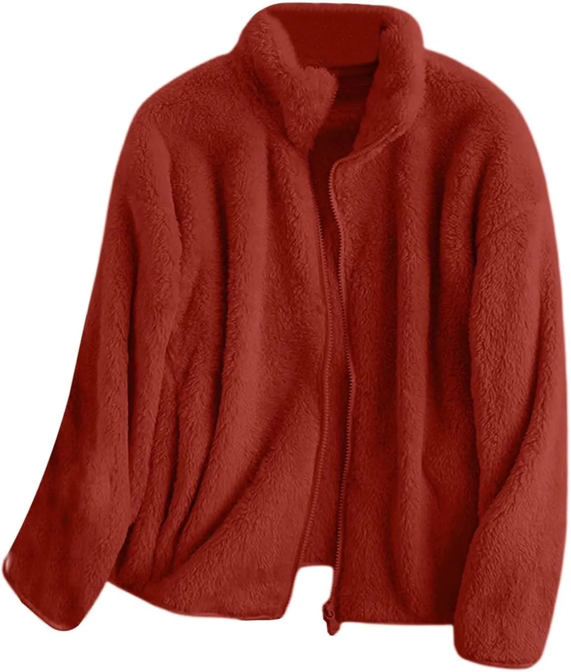 Winter Coats for Women Fuzzy Fleece Insulated Jacket Plus Size Full Zip Long Sleeve Outwear Soft Comfy Cardigan Jackets