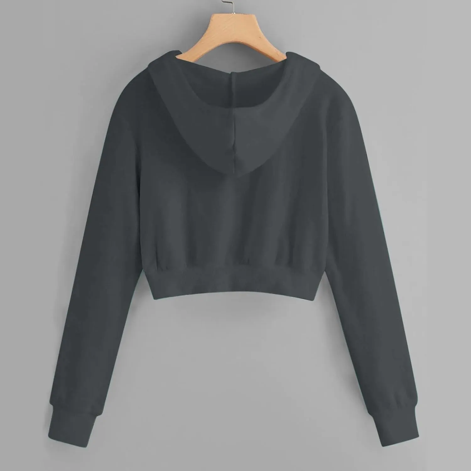 Winter Fleece Cropped Hoodie Women Plus Size Long Sleeve Sweatshirt Jacket Drawstring Hooded Y2k Preppy Girl Outwear