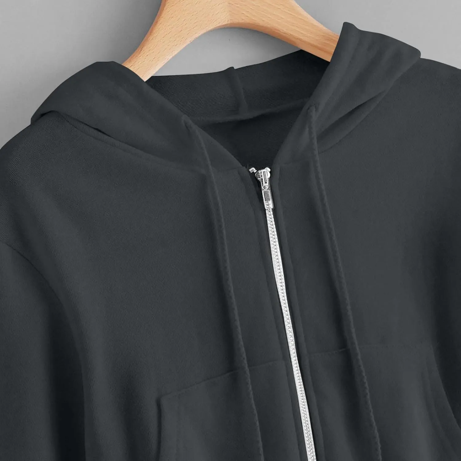 Winter Fleece Cropped Hoodie Women Plus Size Long Sleeve Sweatshirt Jacket Drawstring Hooded Y2k Preppy Girl Outwear