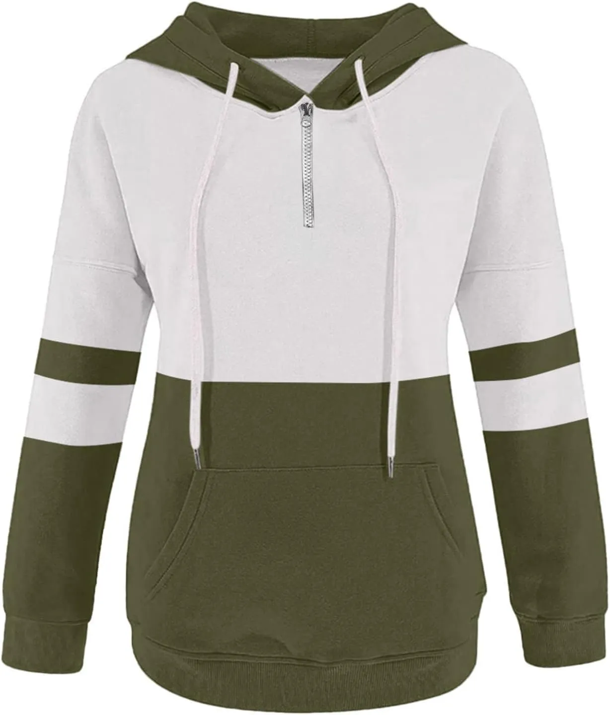 Winter Hoodies For Women 2022,Women's Pullover Casual Color Block Sweatshirts Long Sleeve Tops With Kangaroo Pockets