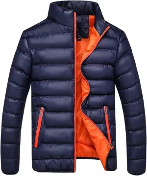 Winter Jackets for Men, Men's Puffer Jacket Lightweight Warm Packable Winter Coats Water-Resistant Solid Color Jacket