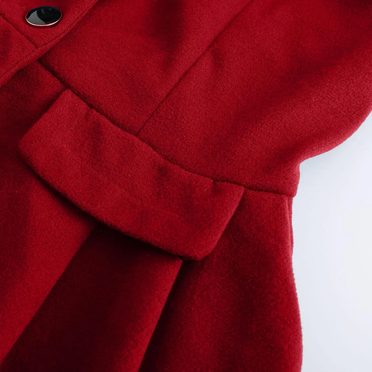Winter Trench Coat Women Lapel Double Breasted Wool Blend Pea Coats Fashion Plaid Hooded Long Jacket with Belted