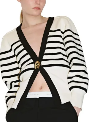 Women Knitted Cardigans Long Sleeve V-Neck Lightweight Sweater One Leaf Button Down Outwear