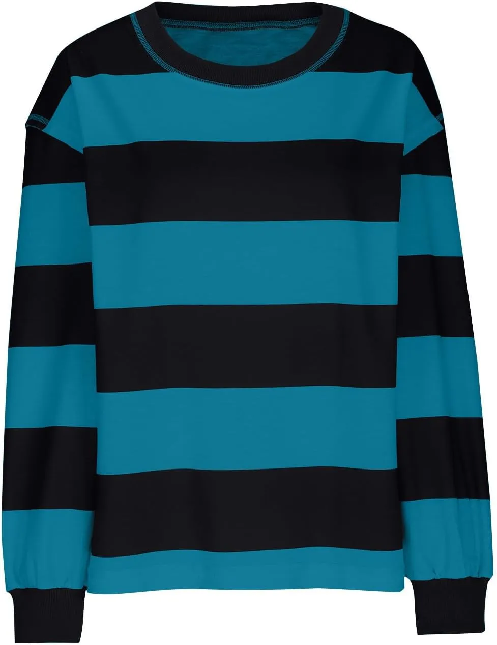 Women Long Sleeve Lightweight Sweatshirts 2024 Fall Fashion Striped Pullover Tops Loose Casual Sweatshirt