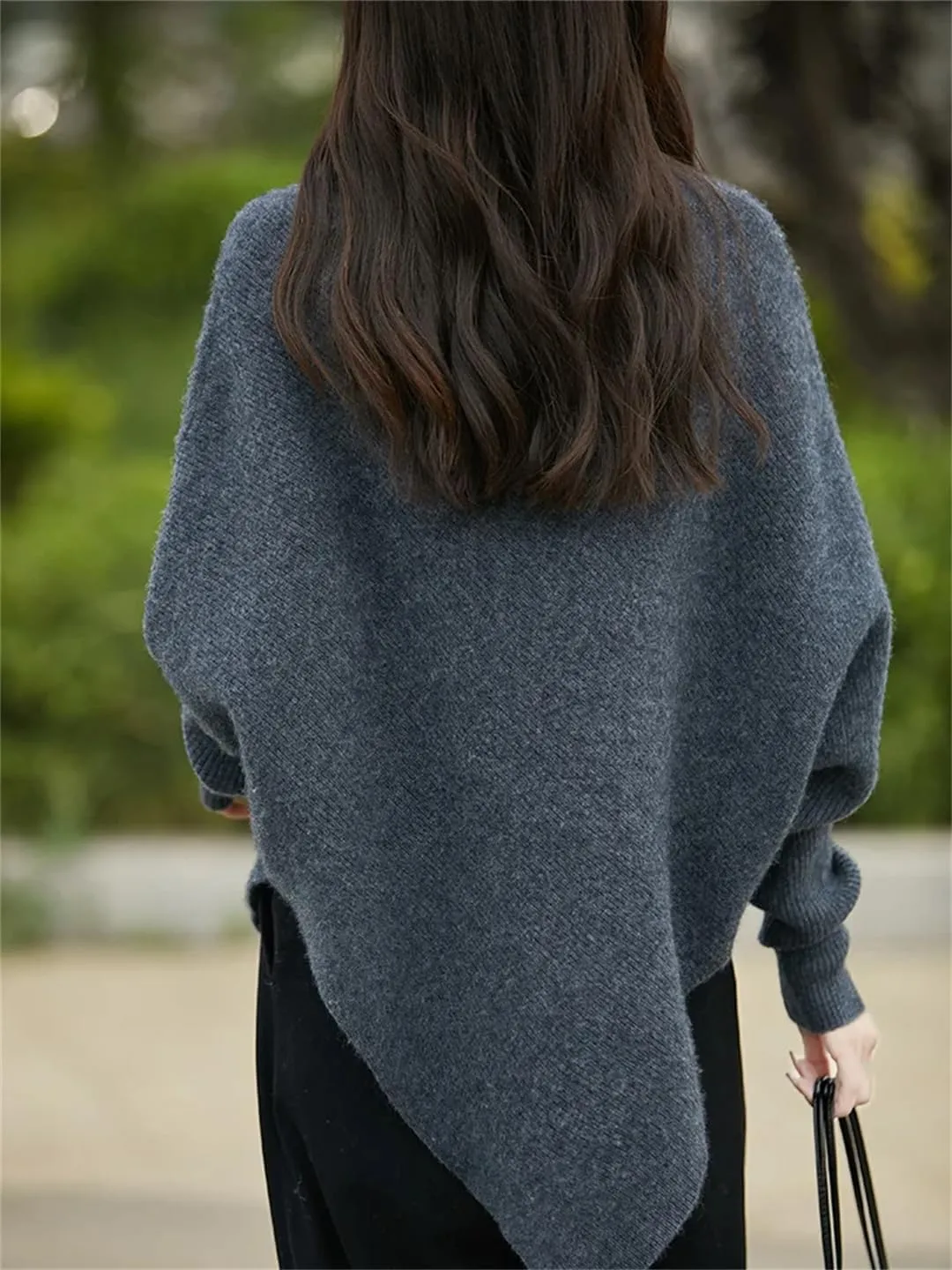 Women Turtleneck Sweater Wool Knitwear Long Sleeve Pullover Soft Shawl Oversized Sweaters