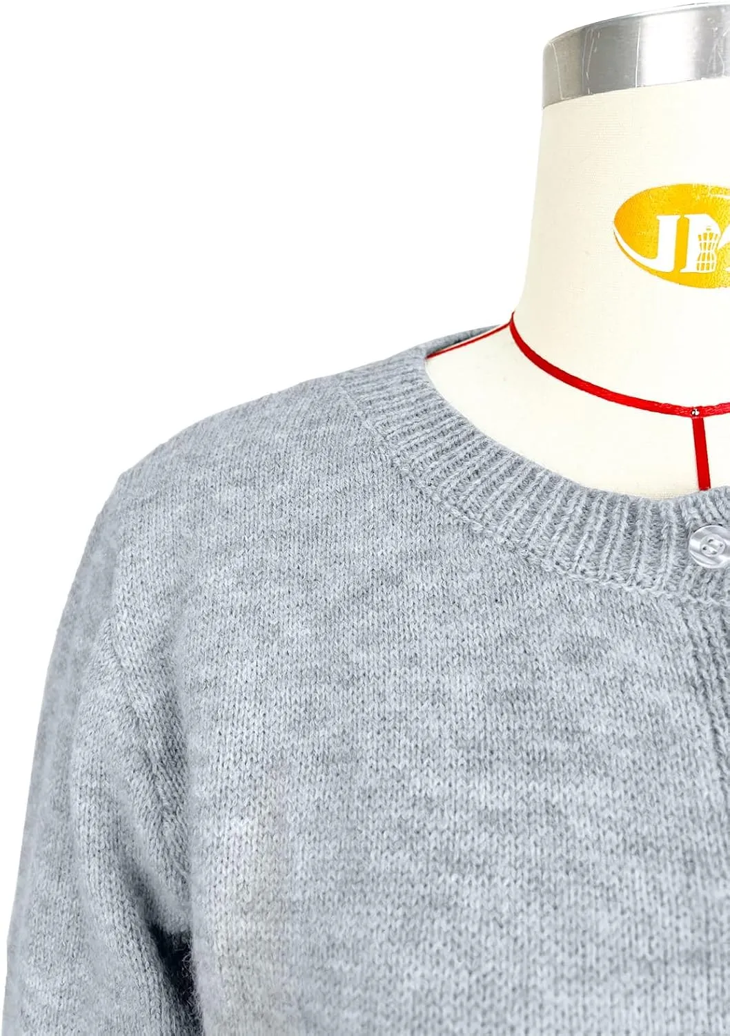 Women Y2k Button Front Crop Sweater, Casual Solid Cardigan Long Sleeve Lightweight Knit Pullover Fall Outfits Tops