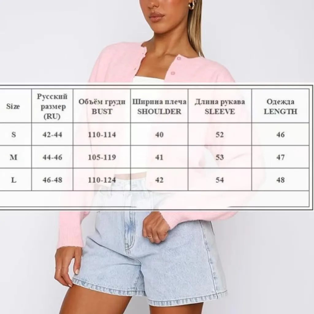 Women Y2k Button Front Crop Sweater, Casual Solid Cardigan Long Sleeve Lightweight Knit Pullover Fall Outfits Tops