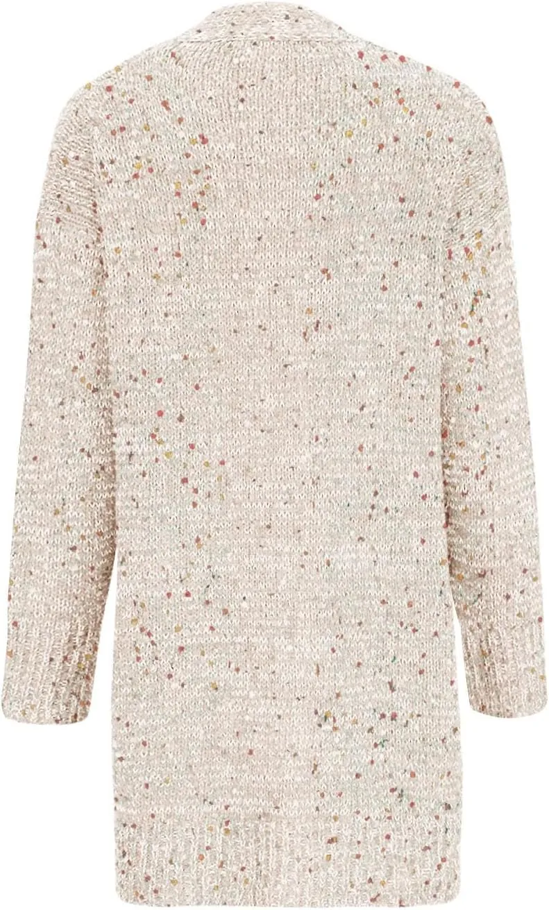 Women's 2023 Fall Open Front Chunky Knitted Sweater Cardigans Oversized Long Sleeve Cardigan Outwear Coat with Pocket