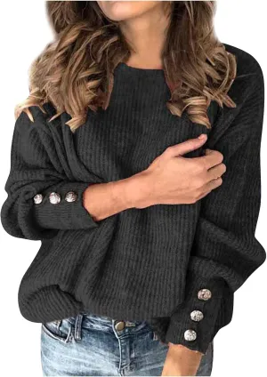 Womens 2024 Winter Pullover Sweater Casual Long Sleeve Crewneck Y2K Sweaters Loose Chunky Knit Jumper Tops Blouse