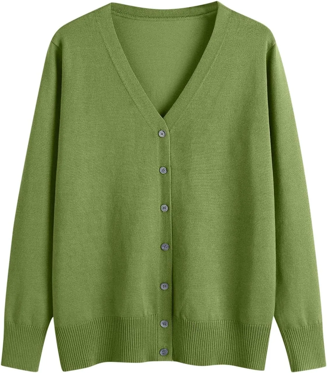 Womens Button Down Sweaters Lightweight Open Front Cardigan V Neck Long Sleeve Knitted Fall Tops Soft Outwear Sweater