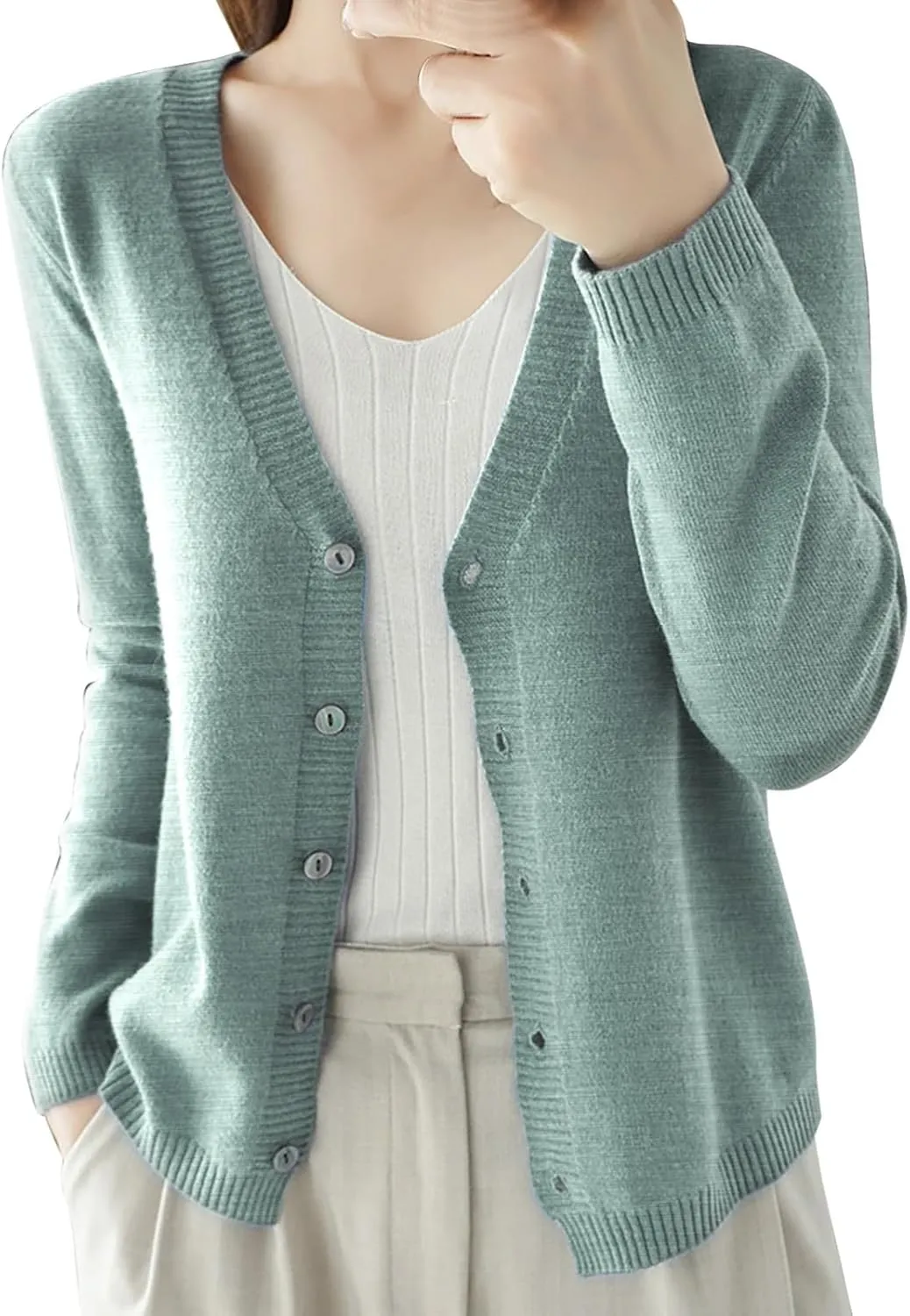 Women's Cable Knit Open Front Cardigans Sweater Casual Sweater Warm Top Button Down Loose Cardigan Outwear Womens