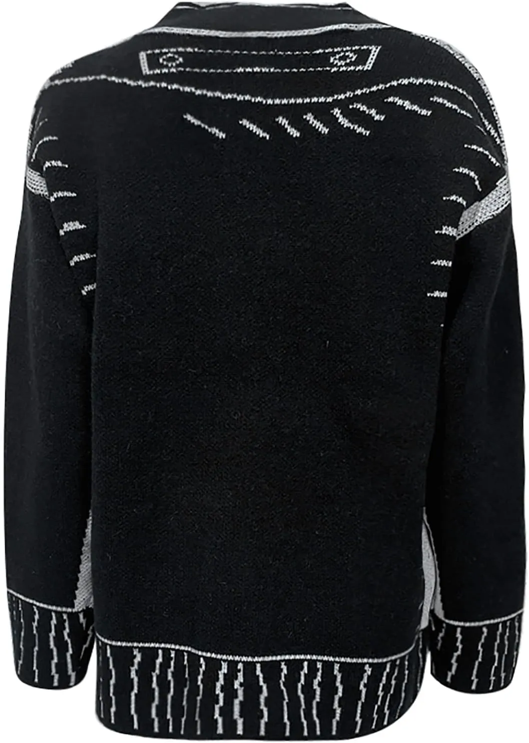Women's Cartoon Sweater V Neck Knit Button Down Slouchy Cardigan Y2K E-Girl Loose Casual Sweater