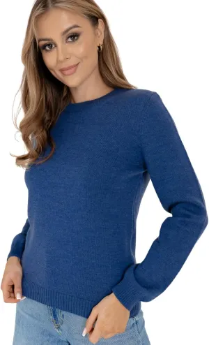 Women's Cashmere Soft Merino Wool Sweater Crew Neck Pullover Top