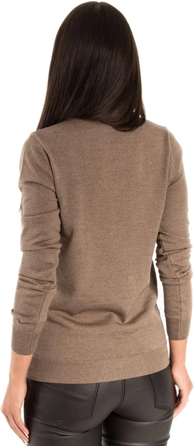 Women's Cashmere Soft Merino Wool V-Neck Sweater Pullover Top