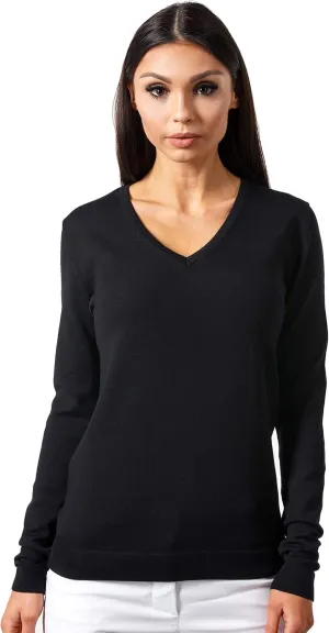 Women's Cashmere Soft Merino Wool V-Neck Sweater Pullover Top
