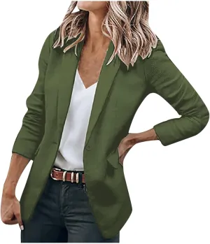 Womens Casual Blazers Open Front Business Long Sleeve Jackets Plus Size Lightweight Work Office Blazer Cardigan