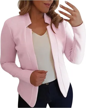 Womens Casual Blazers Open Front Business Long Sleeve Jackets Plus Size Lightweight Work Office Blazer Cardigan