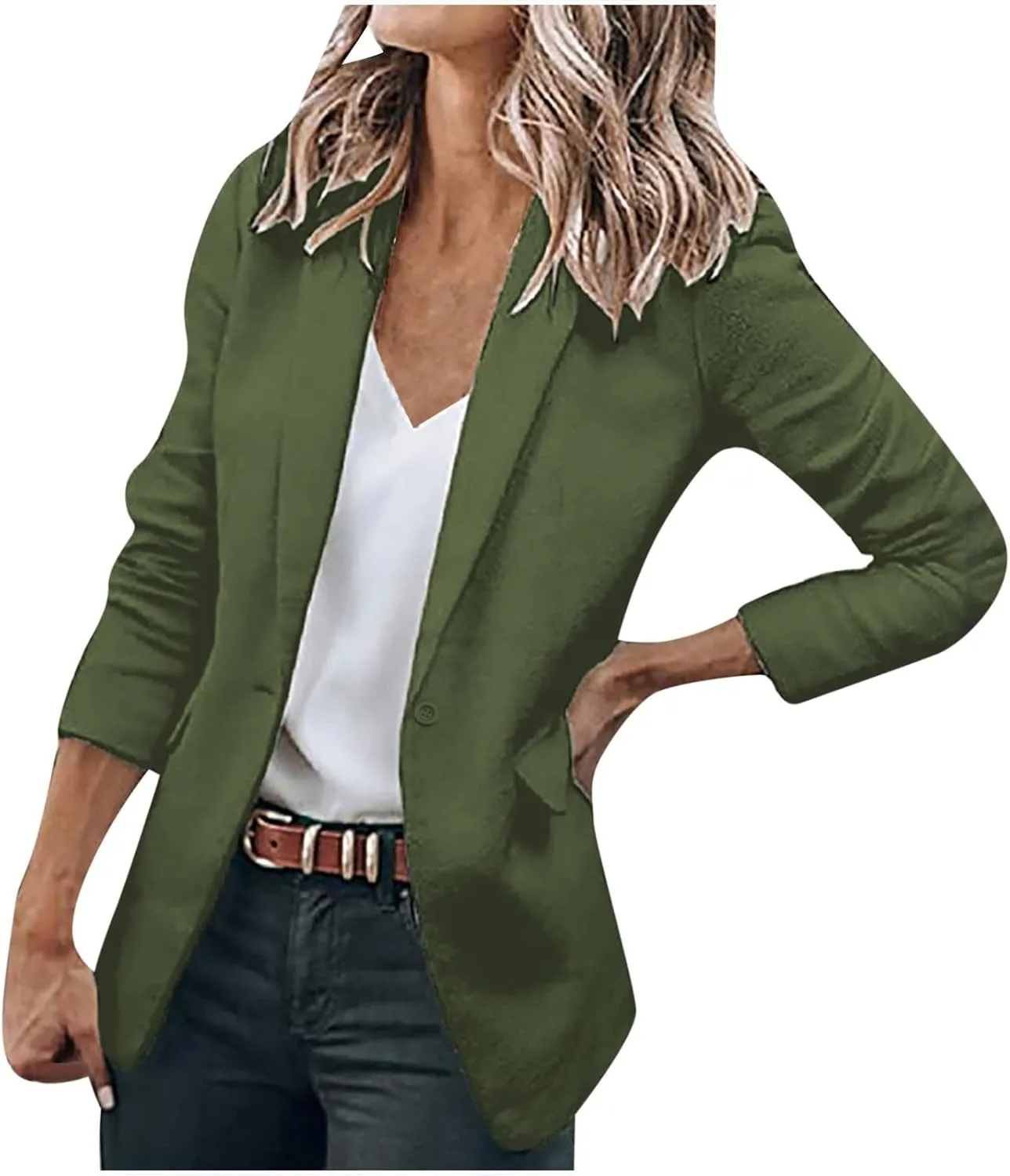 Womens Casual Blazers Open Front Business Long Sleeve Jackets Plus Size Lightweight Work Office Blazer Cardigan