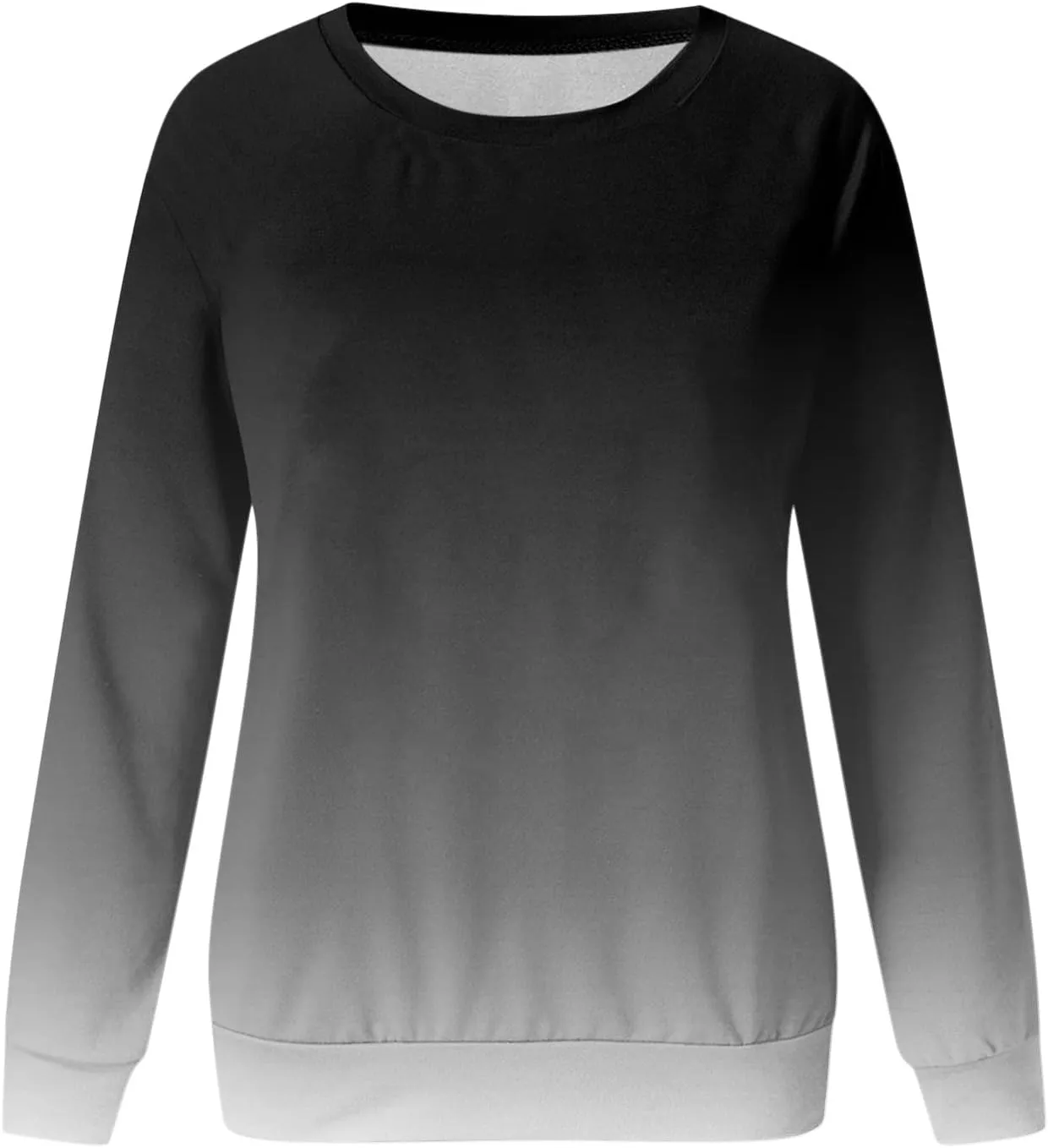 Womens Casual Crewneck Sweatshirt Long Sleeve Solid Color Shirt Soft Lightweight Loose Top Fall Clothes