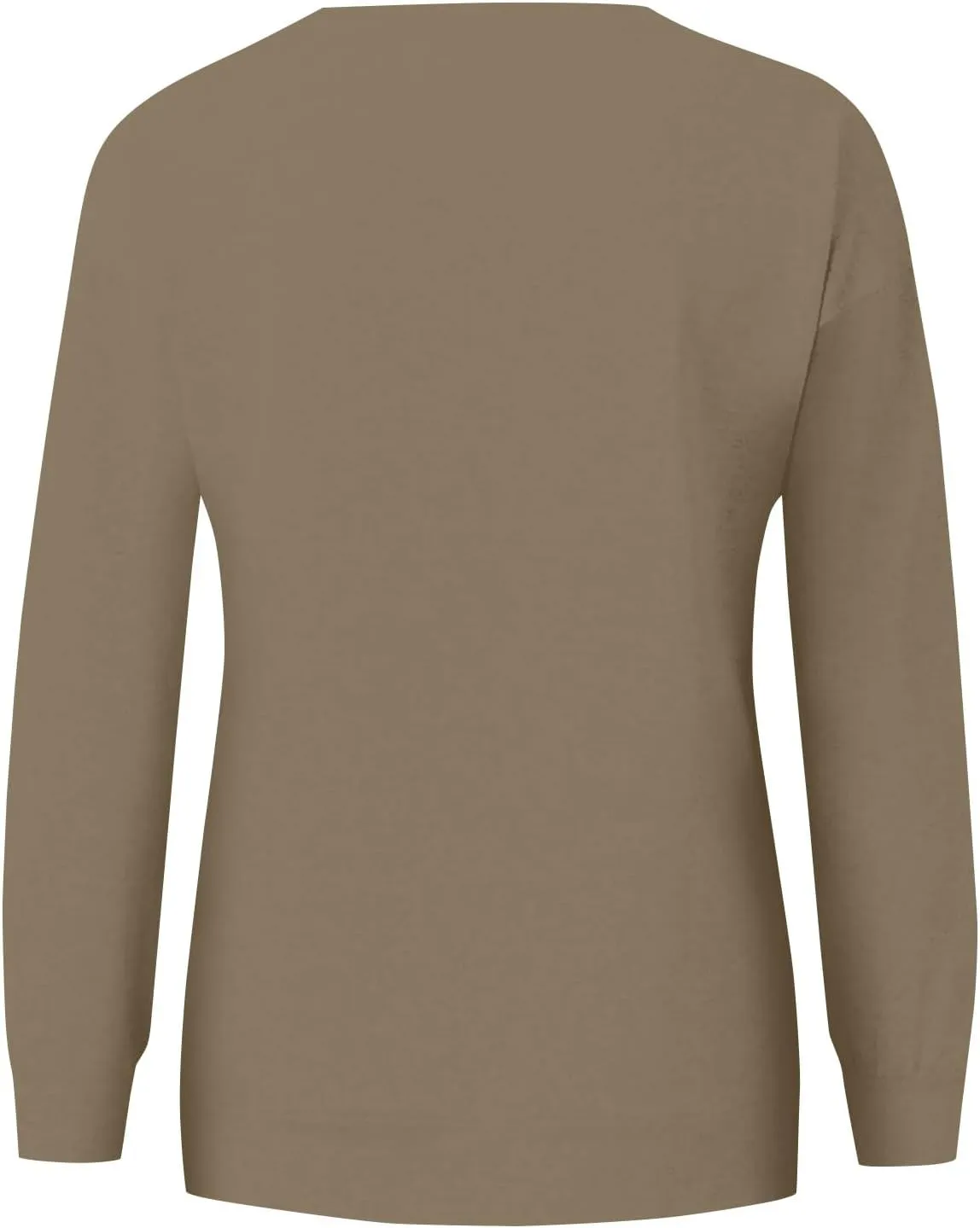 Women'S Casual Long Sleeve Pullover Sweatshirt, Cozy Crewneck Top With Pocket Comfortable Fall