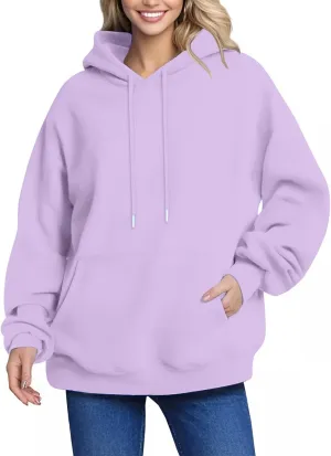 Women's Casual Oversized Hoodie Soft Fleece Pullover With Kangaroo Pocket, Perfect For Everyday