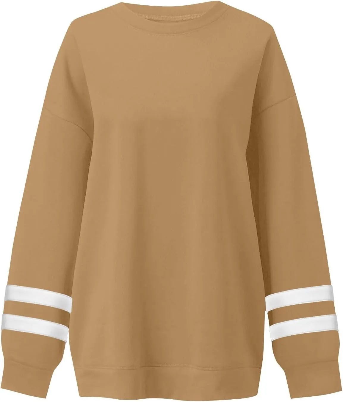 Womens Crewneck Sweatshirt Winter Fleece Plus Size Hoodie Color Block Loose Cute Sweatshirts No Hood Y2k Sweater