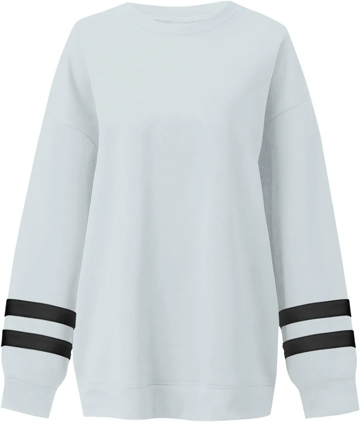 Womens Crewneck Sweatshirt Winter Fleece Plus Size Hoodie Color Block Loose Cute Sweatshirts No Hood Y2k Sweater