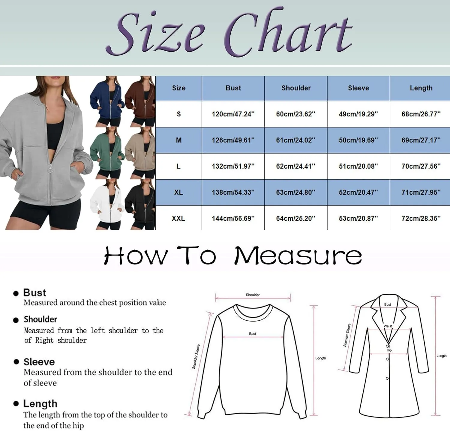 Womens Cropped Zip Up Hoodies Jackets Cardigan Sweatshirts Long Sleeve Casual Loose Fit Outwear with Pockets
