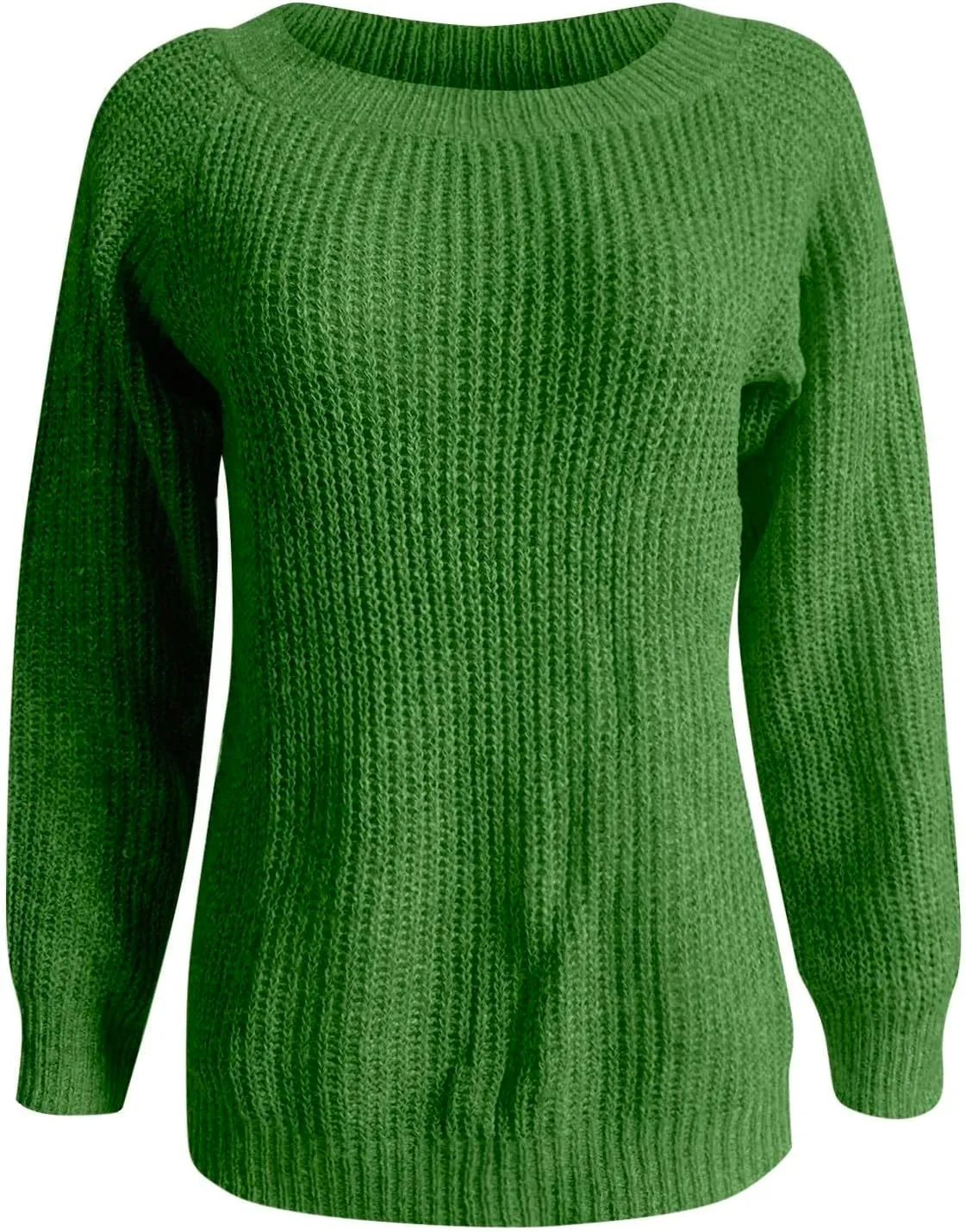 Women's Fair Isle Long Sleeve Crew Neck Knit Sweaters Vintage Chunky Stripedd Sweater Pullover Top for Fall Winter