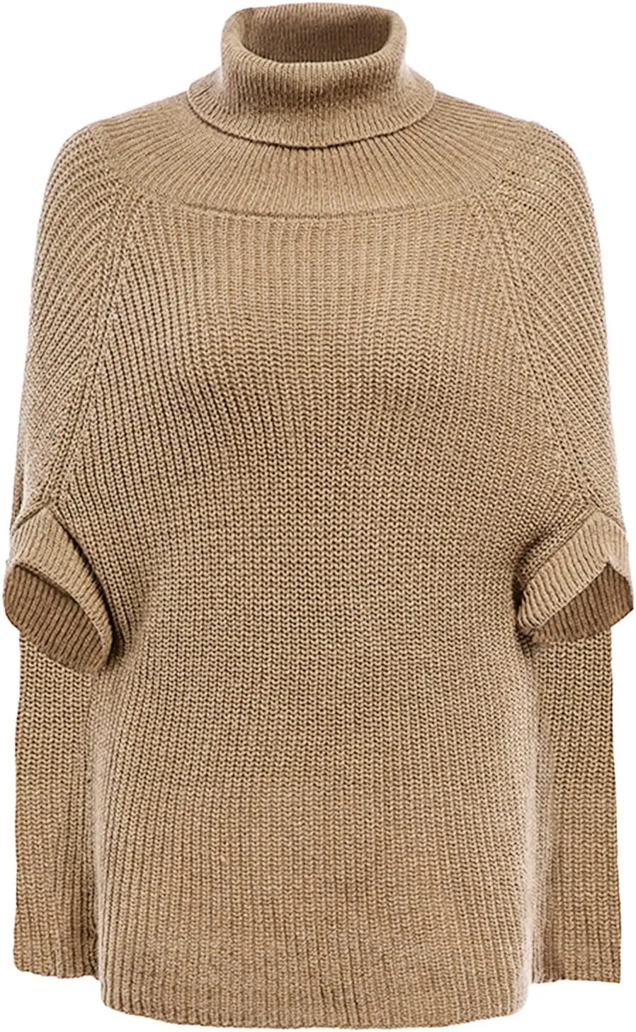 Womens Fall Fashion 2024 Turtleneck Sweaters Cable Knitted Wrap Soft Sweater Pullover Tops Trendy Outfits Baggy