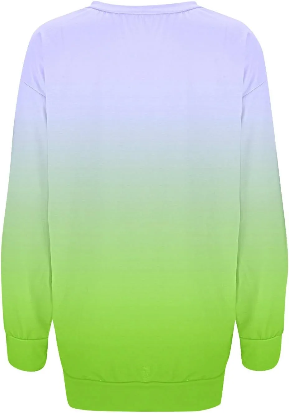 Womens Fall Fashion Sweatshirt Long Sleeve Crewneck Graphic Pullover Trendy Gradient Color Tops Comfort Winter Clothes