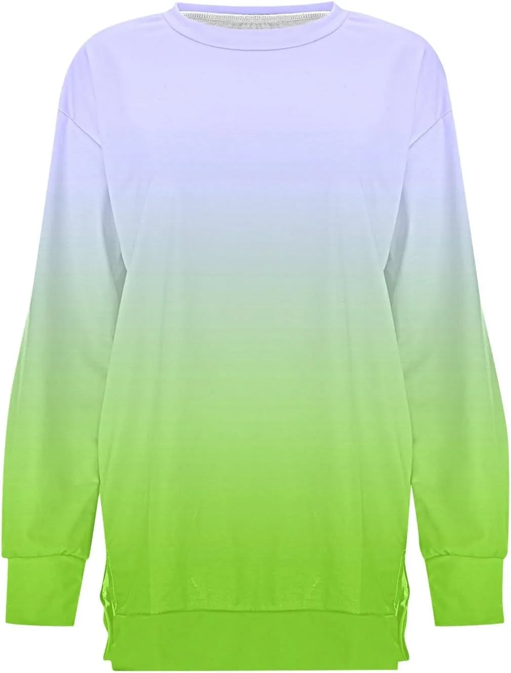 Womens Fall Fashion Sweatshirt Long Sleeve Crewneck Graphic Pullover Trendy Gradient Color Tops Comfort Winter Clothes