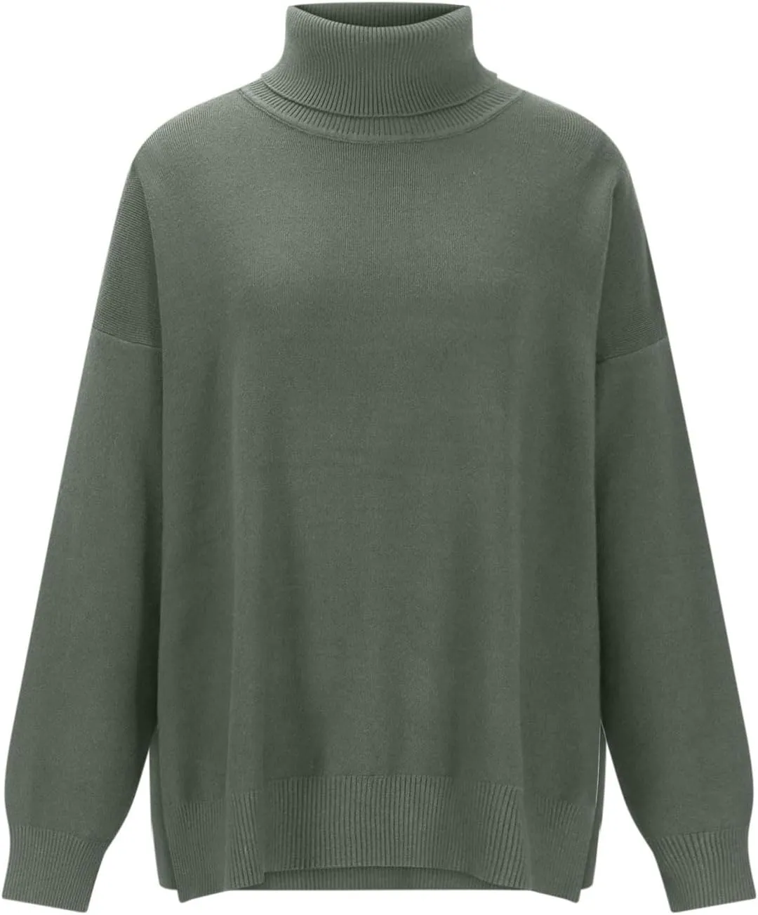 Women's Fall Oversized Turtleneck Sweater Casual Long Sleeve Comfy Knit Pullover Tops Lightweight Sweater for Women