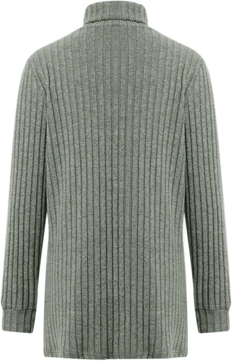 Womens Fall Turtleneck Sweater Tops Loose Fit Ribbed Knit Shirts Casual Lightweight Soft Pullover with Pockets