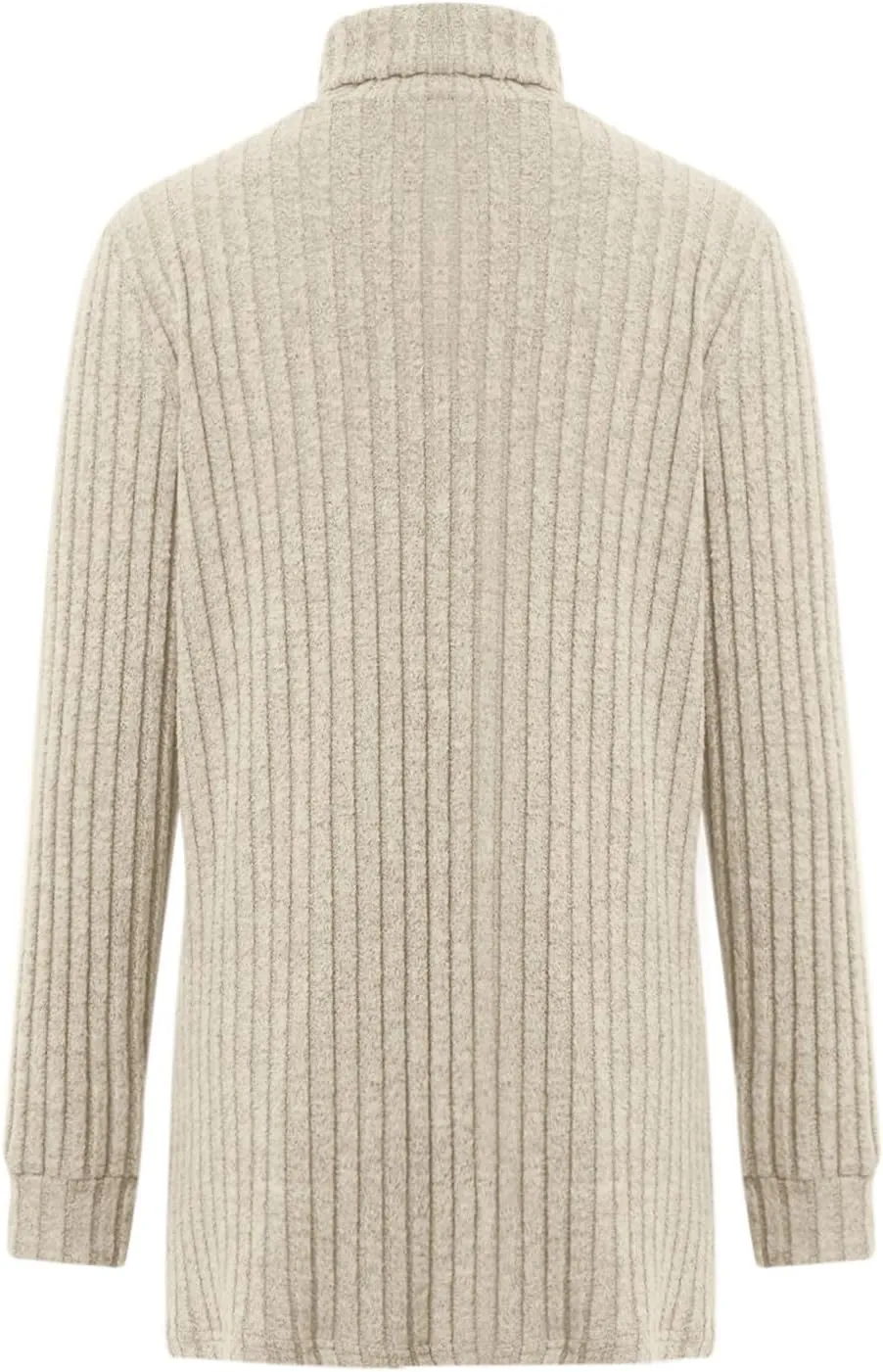 Womens Fall Turtleneck Sweater Tops Loose Fit Ribbed Knit Shirts Casual Lightweight Soft Pullover with Pockets