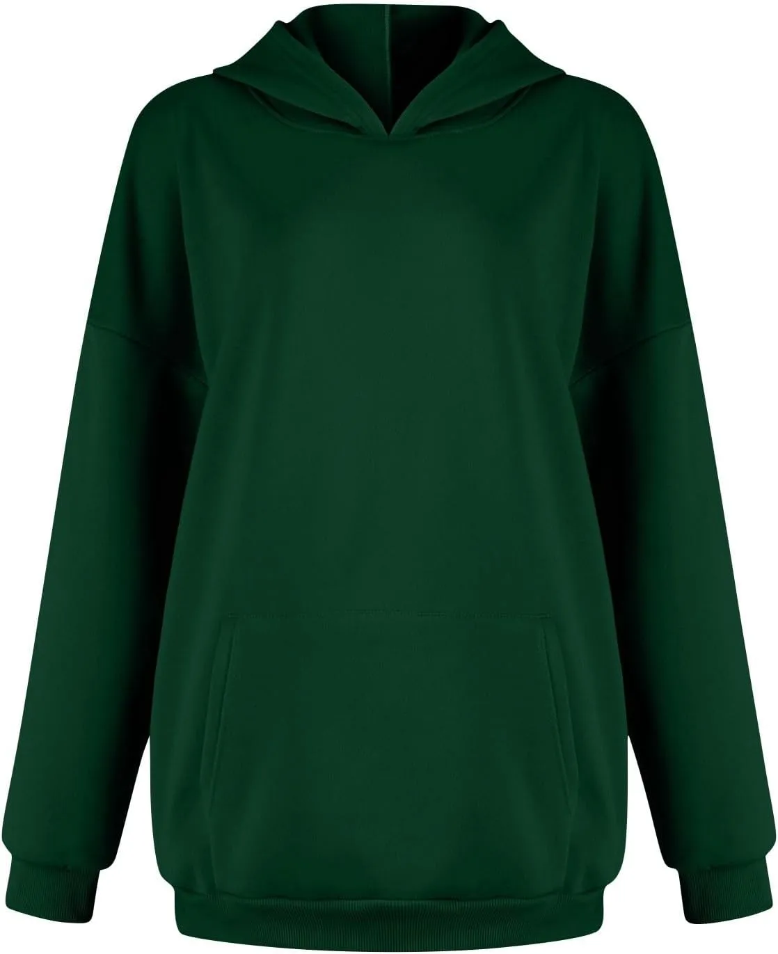 Women's Fall Winter Oversized Hooded Casual Trendy Long Sleeve Solid Loose Fleece Sweatshirt With Pockets, S-2XL