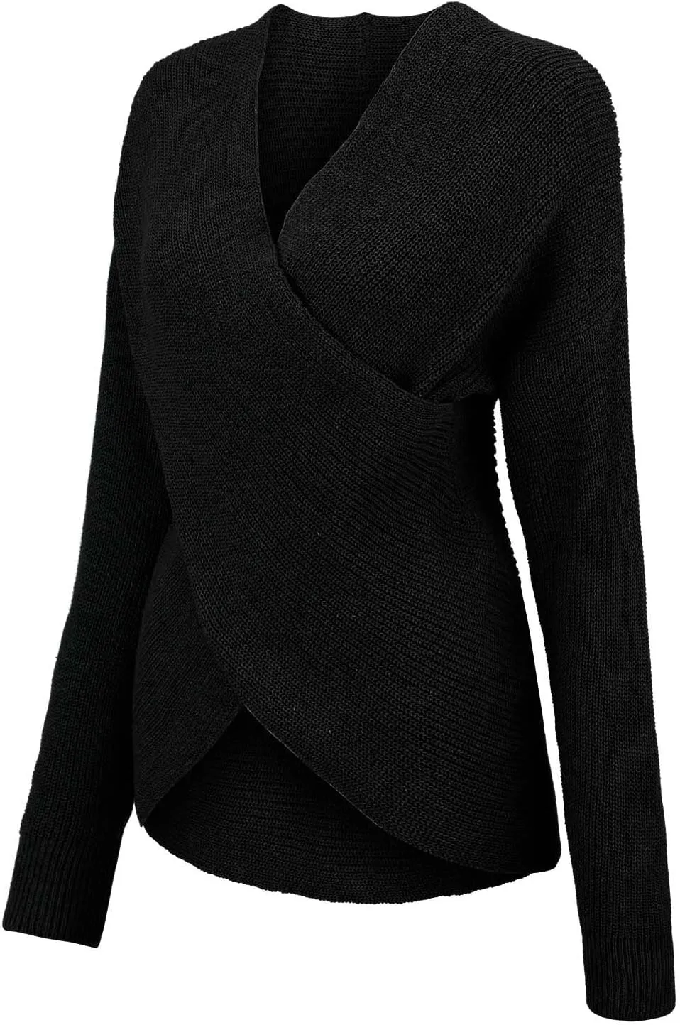 Women's Fall Winter Top Shirt Long Sleeve V-Neck Sexy Elegant Sweaters Top Cross Front Sweater for Winter Men